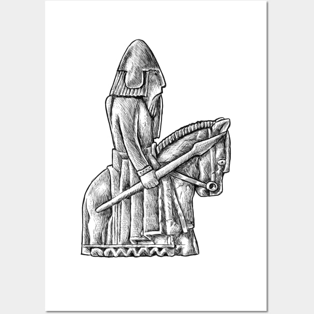 Daring Knights: The Lewis Chessmen Knight Design Wall Art by Holymayo Tee